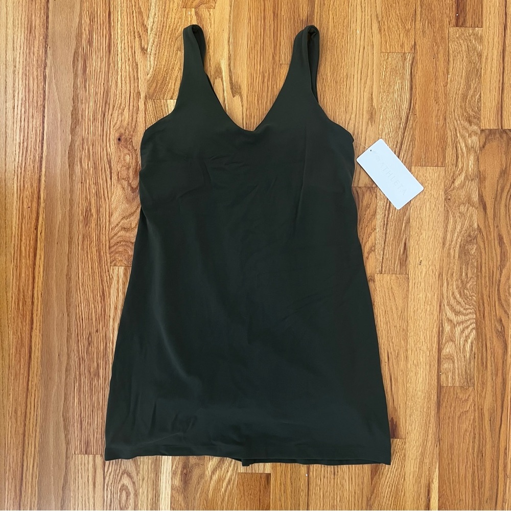 🆕 Athleta Transcend Dress – Aspen Olive – Small Petite – NWT - Picture 2 of 10